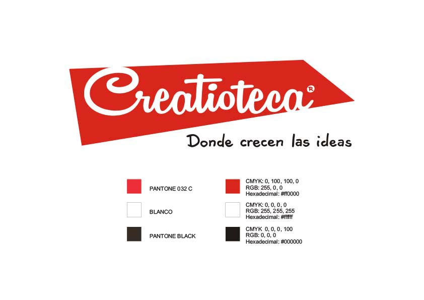Logotipo de Creatioteca con eslogan.