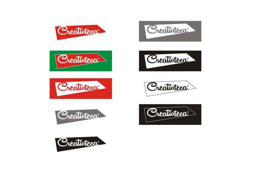 Logotipo de Creatioteca. Versiones.