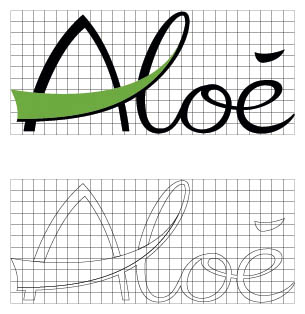 Aloé. Logotipo en malla.