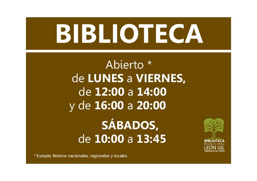 Cartelería de la biblioteca León Gil