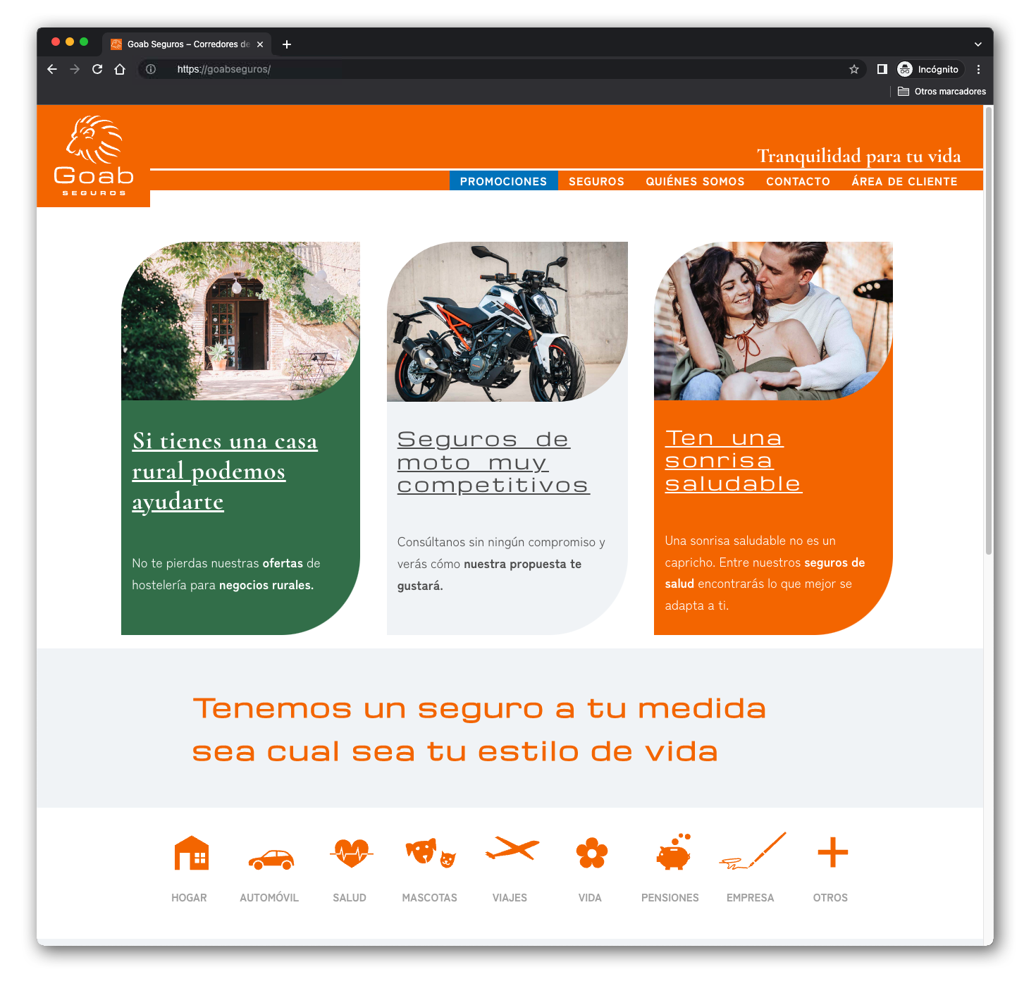 Web de Goab Seguros