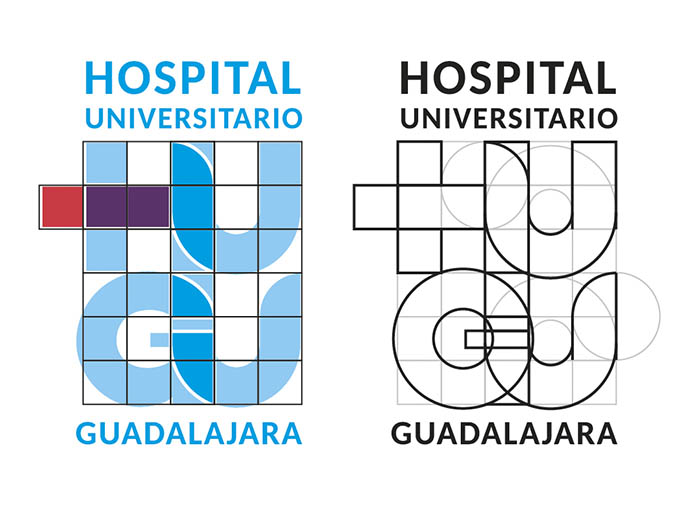 Hospital de Guadalajara. Propuesta de logotipo 2022. Estructura.