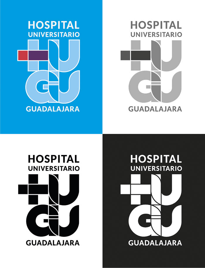 Hospital de Guadalajara. Propuesta de logotipo 2022. Versiones alternativas.